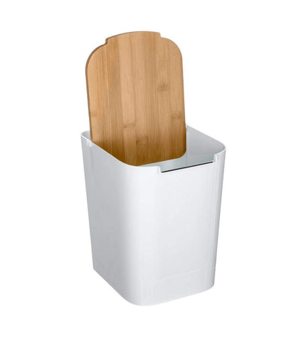 White 5-liter 5five Simply Smart Baltik vuilnisemmer for household waste, with a simple, compact design for kitchen organization.