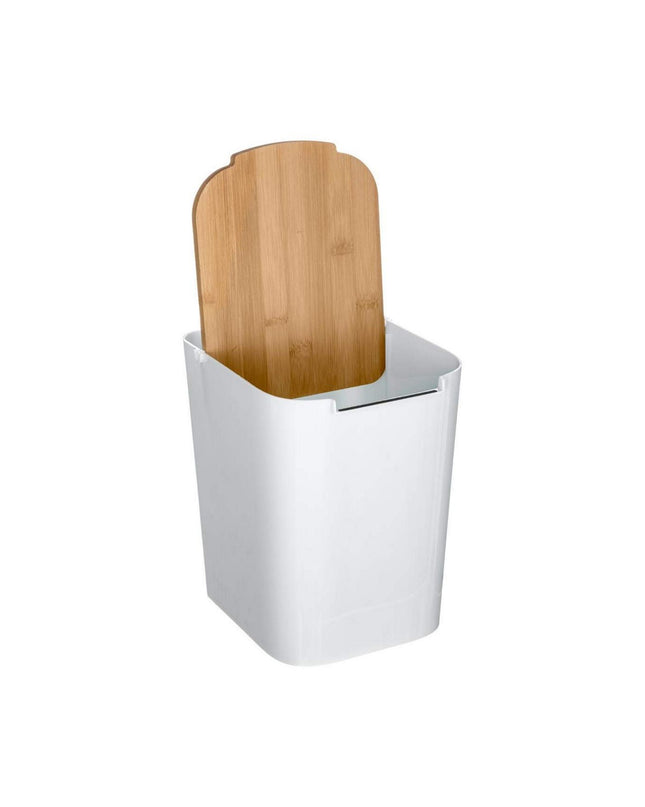White 5-liter 5five Simply Smart Baltik vuilnisemmer for household waste, with a simple, compact design for kitchen organization.
