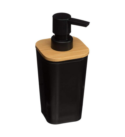 Black 5five Simply Smart Zeepdispenser for bathroom and kitchen, modern design with easy-to-use soap dispensing mechanism.