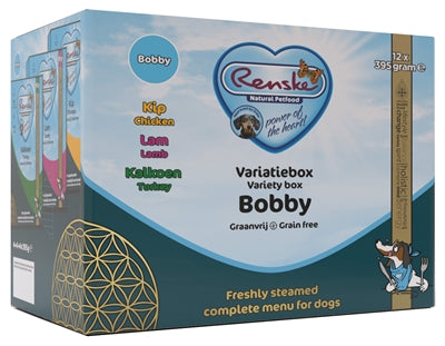 Renske Fresh Meat Variety Box Bobby Grain-Free Chicken/Lamb/Turkey 12 x 395 g