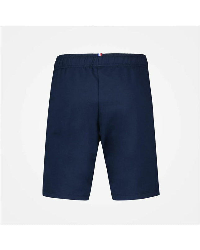 Blue Le coq sportif kids' sports shorts designed for outdoor and soccer activities, featuring a comfortable fit and athletic style.
