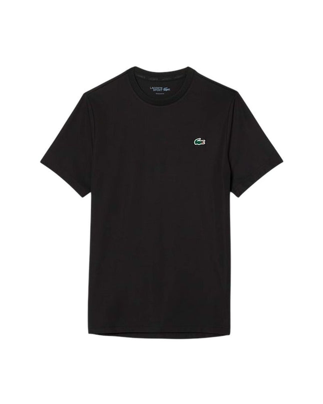 Lacoste Core Performance men's black short-sleeve tennis T-shirt, sport and outdoor apparel for active wear.