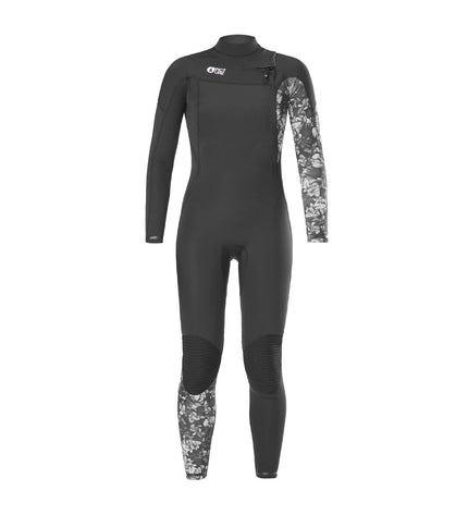 Black neoprene wetsuit from Picture for water sports and outdoor activities, shown on a model in a watersport setting.