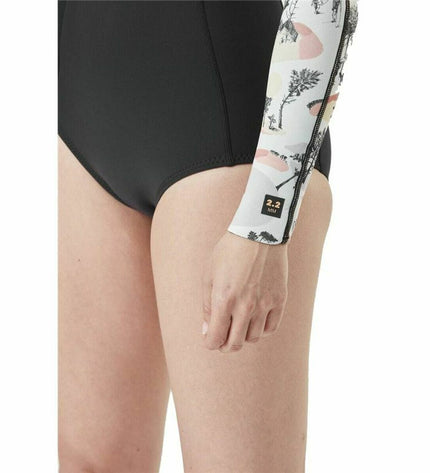 Black neoprene wetsuit by Picture for watersport and outdoor activities, showing the textured material and fit.