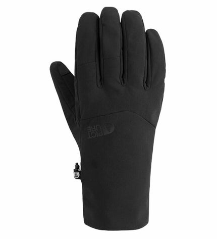 Black Picture Touchscreen Gloves for sport, outdoor, camping, and hiking, showing close-up of gloves on hands with touchscreen fingertips.