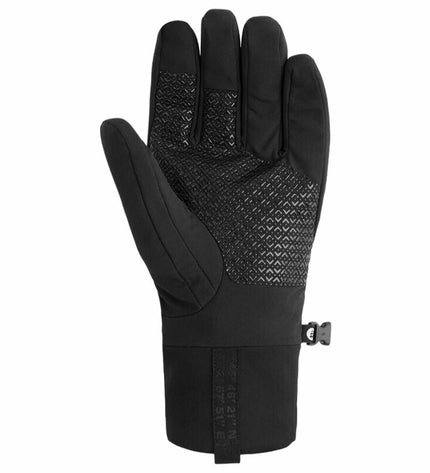 Black touchscreen gloves by Picture, ideal for outdoor sports and hiking, showing the textured fabric and snug fit.