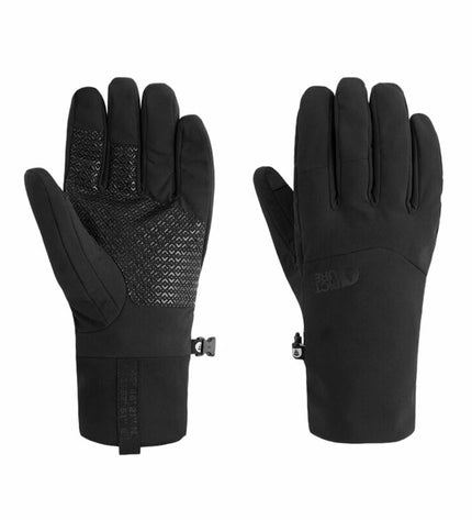Black Picture Touchscreen gloves for sports and outdoor activities, suitable for camping and hiking, designed for warmth and touchscreen use.