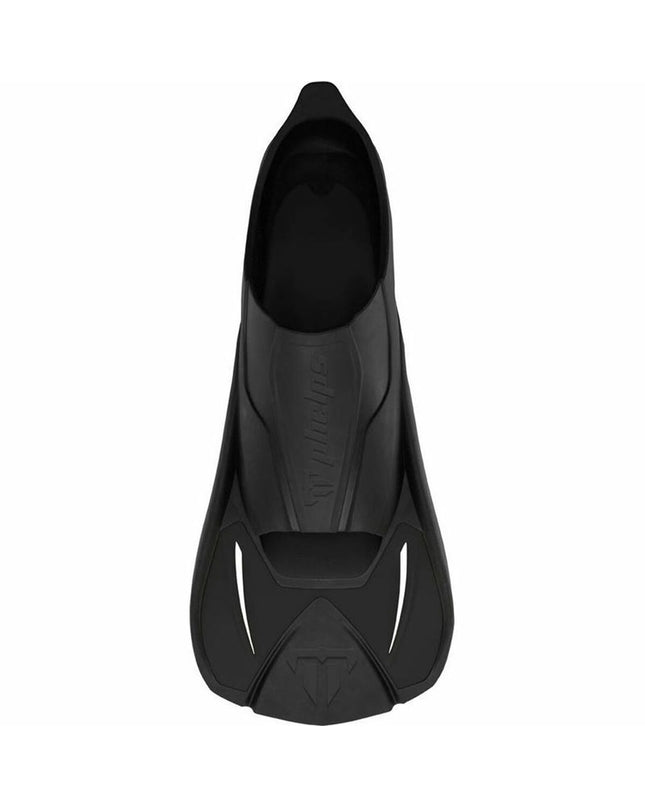 Aqua Sphere Microfin snorkel fins in black, size 44-45, designed for watersports and outdoor swimming activities.