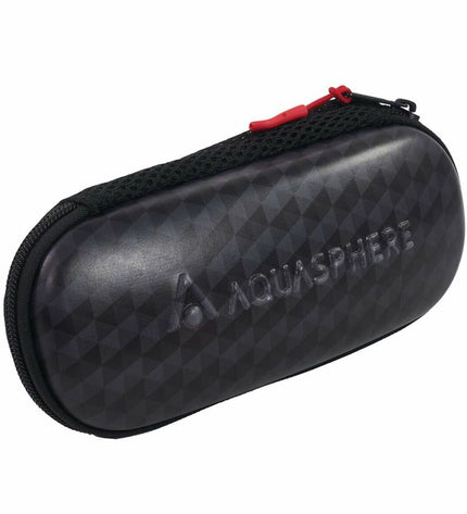 Black Aqua Sphere sport case for glasses, waterproof outdoor accessory for watersports and outdoor activities.