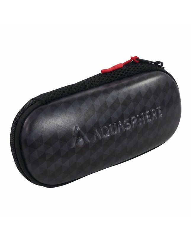 Black Aqua Sphere sport case for glasses, waterproof outdoor accessory for watersports and outdoor activities.