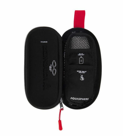 Black Aqua Sphere glasses case for sports and outdoor watersport, durable protective Koffer for Aqua Sphere eyewear.