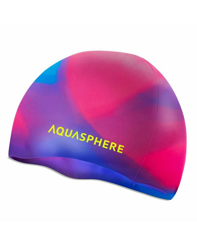 Purple Aqua Sphere swim cap for water sports, made for comfort and performance in outdoor aquatic activities.