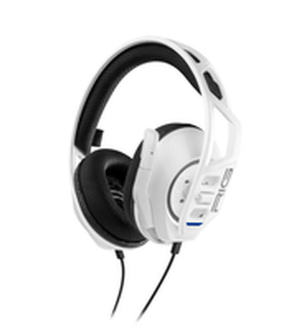 Nacon RIG 300 PRO HS white gaming headset with microphone, designed for plug-and-play console gaming, showing the headset close-up
