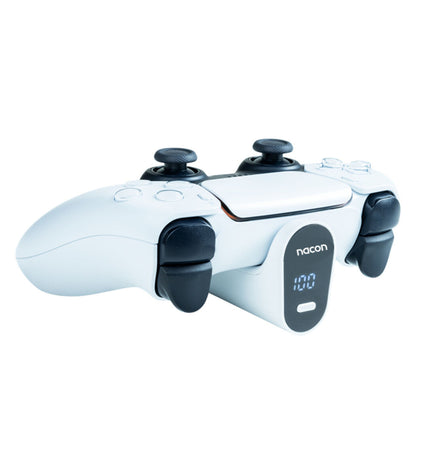Nacon rechargeable battery pack for DSBATPACK, designed for plug-and-play game consoles, with USB charging port visible.