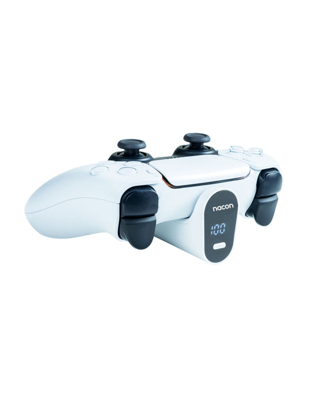 Nacon rechargeable battery pack for DSBATPACK, designed for plug-and-play game consoles, with USB charging port visible.