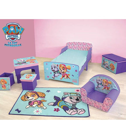 Kinderbed The Paw Patrol in blue with Paw Patrol characters, 59 cm high, perfect for a child's bedroom.