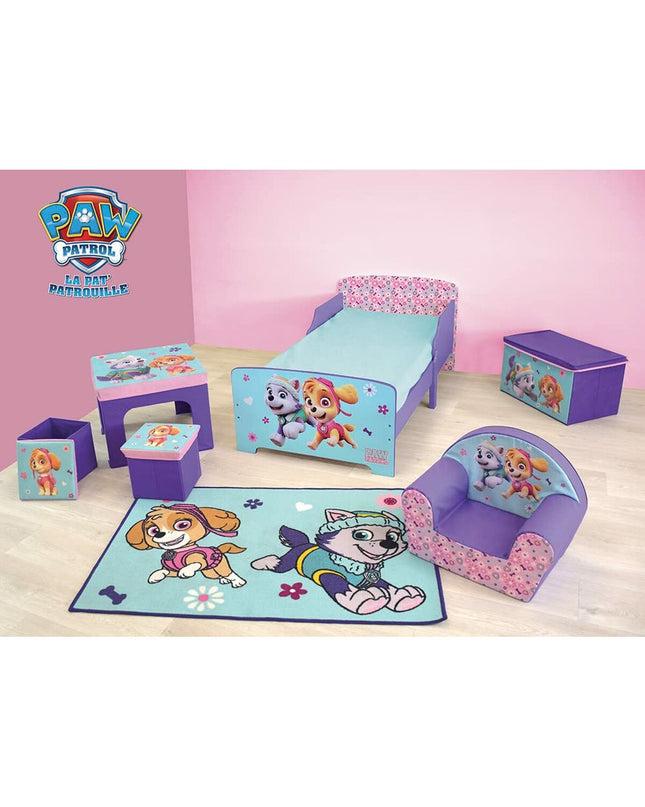Kinderbed The Paw Patrol in blue with Paw Patrol characters, 59 cm high, perfect for a child's bedroom.