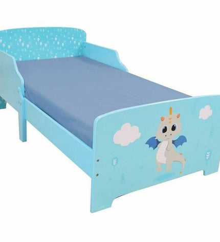 Baby Kinderbed Fun House Leon the Dragon in playful design, 140x70 cm, ideal for cozy bedrooms and young children.