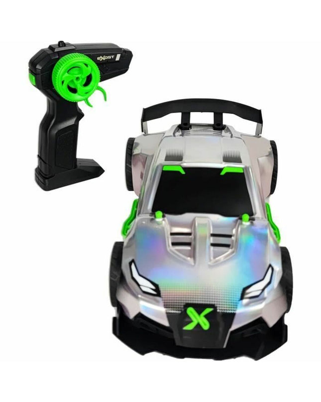 Green Exost remote control police car toy from Exost, designed for children, featuring realistic vehicle details.