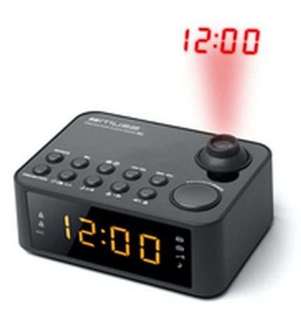 Muse M-178P radio alarm clock with digital display and control buttons, electronic audio device for wake-up and timekeeping.