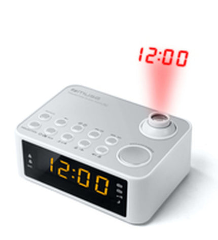 Muse M-178PW radio alarm clock with digital display, buttons, and speaker in black, part of audio and hi-fi electronics.