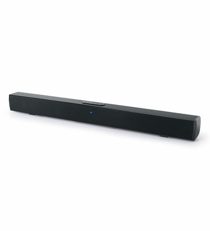 Black Muse M-1520SBT wireless soundbar with 50W output, featuring sleek design and audio controls for home entertainment.