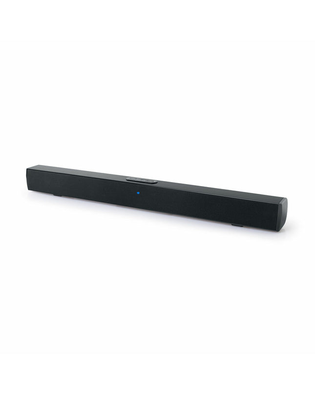 Black Muse M-1520SBT wireless soundbar with 50W output, featuring sleek design and audio controls for home entertainment.