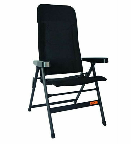 Black BigBuy Garden camping chair with headrest, sport and outdoor, suitable for camping and hiking.