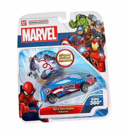 Bandai Flip Cars Marvel toy car featuring Marvel superhero design, colorful plastic vehicle for children.