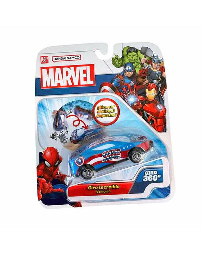 Bandai Flip Cars Marvel toy car featuring Marvel superhero design, colorful plastic vehicle for children.