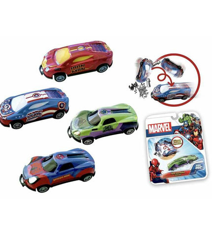 Bandai Marvel Flip Cars toy car, detailed toy vehicle from the Marvel-themed toy cars collection, colorful and compact design.