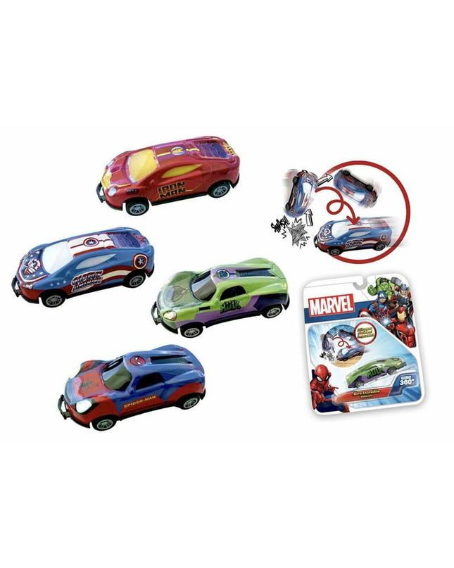 Bandai Marvel Flip Cars toy car, detailed toy vehicle from the Marvel-themed toy cars collection, colorful and compact design.