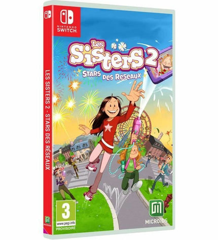 Nintendo Switch game cartridge for Microids Les Sisters 2, a plug-and-play electronic game for children.