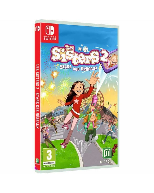 Nintendo Switch game cartridge for Microids Les Sisters 2, a plug-and-play electronic game for children.