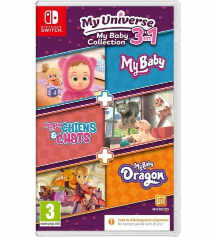 Microids My Universe: My Baby Collection Switch video game cartridge for Plug & Play console, featuring colorful cartoon artwork.