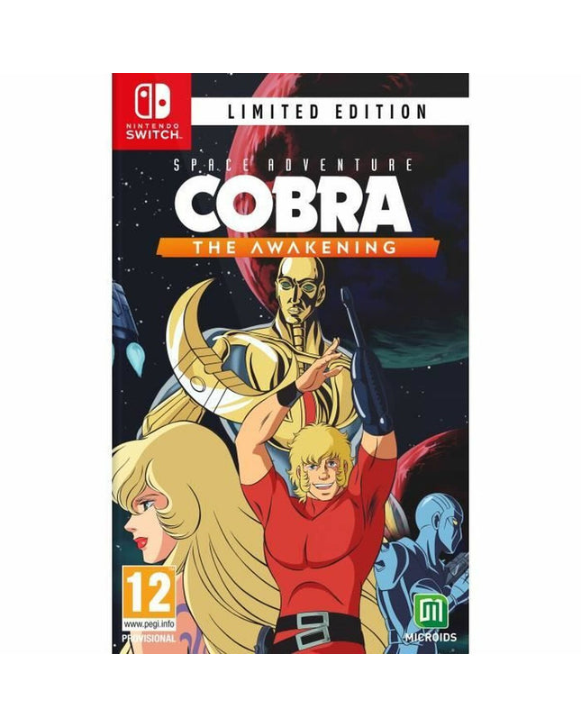Nintendo Switch videogame Microids Cobra The Awakening cartridge for plug-and-play console, featuring colorful game artwork.