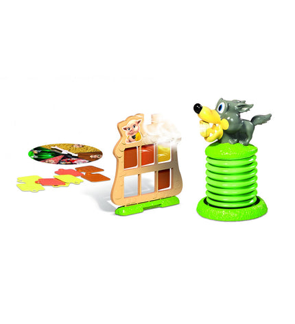 Megableu Esc O Wolf board game with colorful game pieces and instructions on a table, suitable for family play and entertainment.