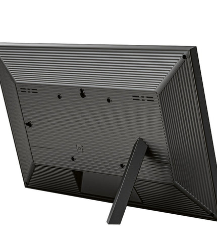 Agfa APF1560WIFI 15.6-inch digital photo frame displaying a colorful landscape image, Wi-Fi connectivity, sleek electronic design