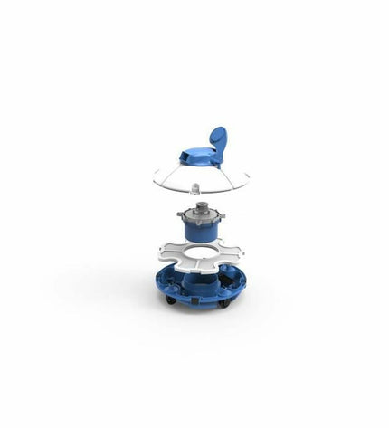 Bestway Frisbee automatic pool cleaner in garden setting, suitable for swimming pools, jacuzzis, and pool accessories.