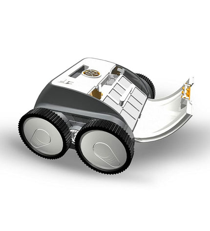 Bestway automatic pool cleaner in action, designed for swimming pools, garden ponds, and jacuzzi maintenance.