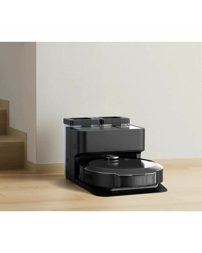 EZIclean All in One Z10 Plus robot stofzuiger with sleek design on clean hardwood floor, ready for home cleaning tasks