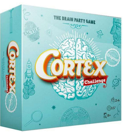 Asmodee Cortex Challenge board game for toys and games, featuring colorful game components and brain-teasing puzzles.