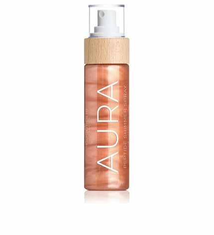 Cocosolis AURA nutritional supplement bottle, 110 ml, in a clear plastic container with a white label and pump dispenser.