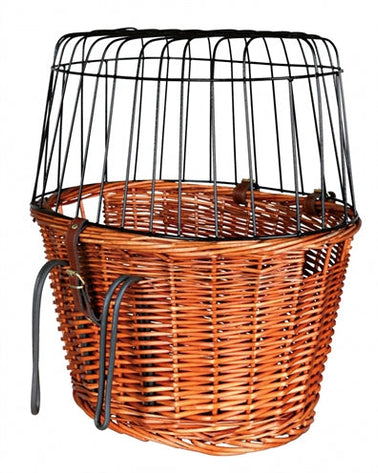TRIXIE front bike basket with wire dome, natural, 44 x 48 x 33 cm