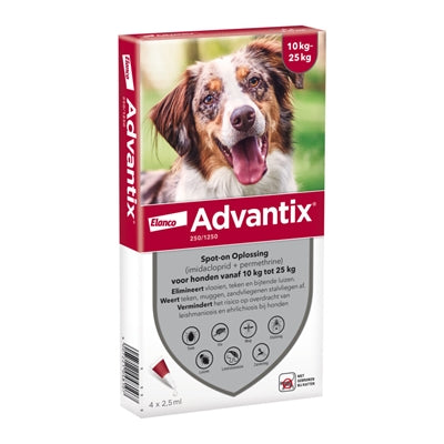 ELANCO ADVANTIX SPOT-ON 250/1250 10-25 KG - 4 PIPETTES