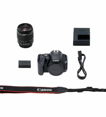 Canon Reflex camera model 3454C003 with lens attached, electronic photography and videocamera equipment, detailed view of the camera body