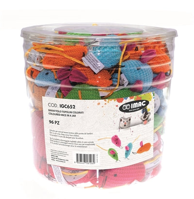 IMAC COLORED MOUSE IN POT 5.5 CM 96 PCS