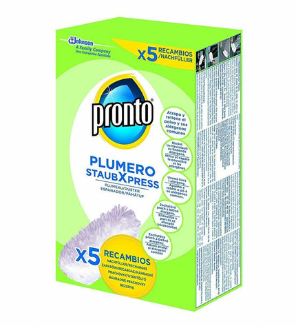 Pronto Pronto Plumero Atrapapolvo dusters, 5-pack, ideal for cleaning and household dust removal.
