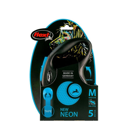 Flexi New Blue S dog leash, blue retractable dog lead made by Flexi, suitable for small dogs, visible in the image.
