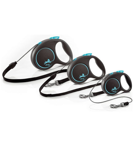 Flexi Black Design XS dog leash with silver color, made of durable material, suitable for small dogs.